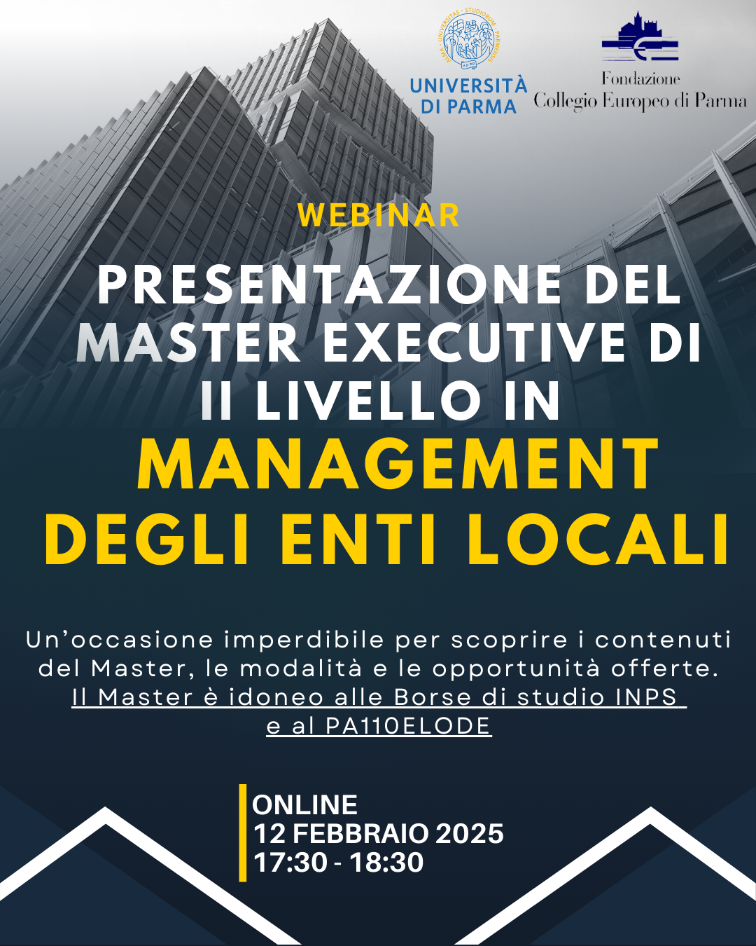 Webinar di Presentazione del Master di II livello in Management degli Enti Locali: Un’opportunità per i professionisti del settore pubblico